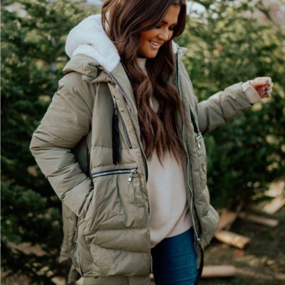 Forever21+Ci sono NWT  faux utility trim shearling parka puffer jacket size XL. - Picture 15 of 17